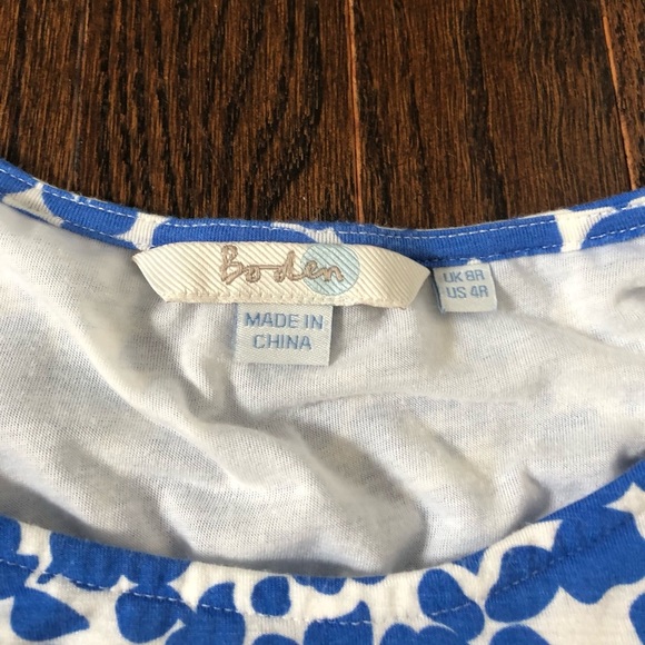 Boden Women’s 4 Light Blue/White Floral Sleeveless Knee-Length Fit & Flare Dress - Picture 10 of 10